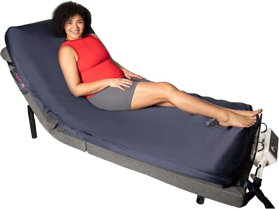 5” Alternating Air Pressure Mattress with Electric Pump for Stage 3 Pressure Sores, Bed Sores, Hospital Bed Mattress Topper