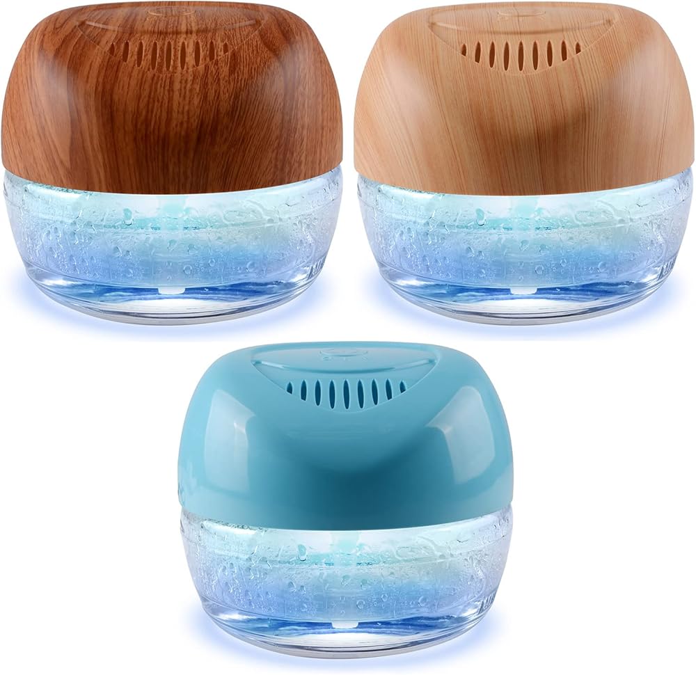 3-Pack Water-Based Purifier Air Washer, Air Revitalizer & Fresh Aire Freshener, Air Fresher with 7 LED Color Changing Mood Light for Rooms