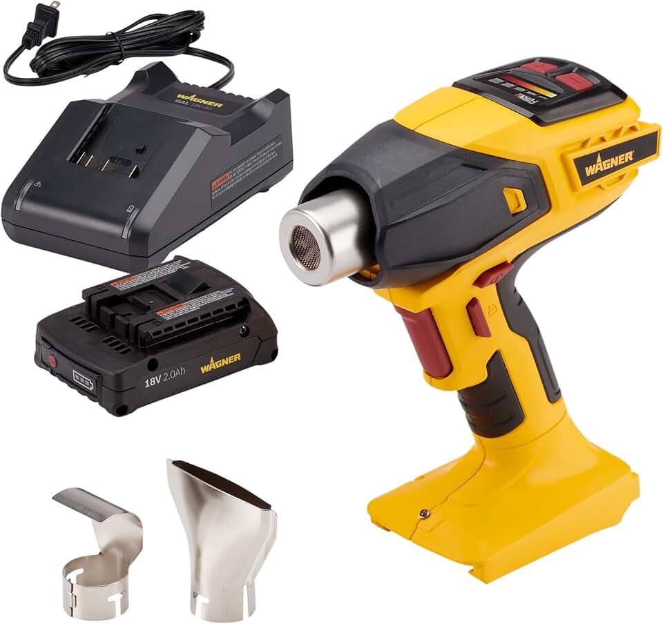 Wagner SprayTech 2426866 FURNO 550 18V – Includes 1 Battery and Charger Heat Gun, Yellow
