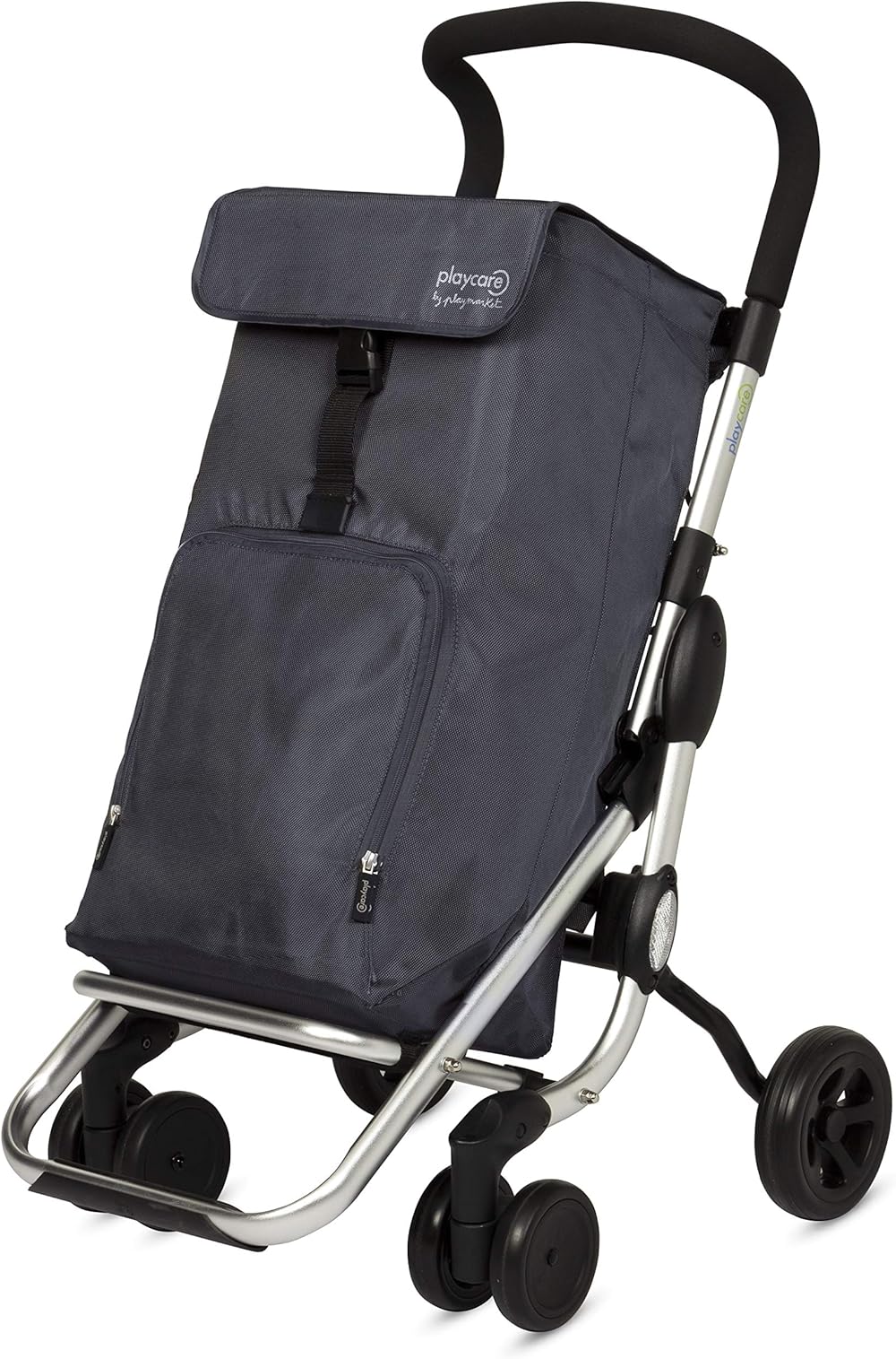 Playcare Folding Shopping Cart with Swivel Wheels, Gris Marengo