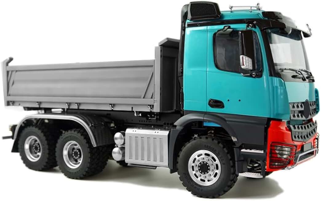 LESU RC 3-Ways Dumper Truck 6 * 6 1/14 for 3348 3Axles Motor Servo Model Car Light Sound System W/O Cabin Hobby Grade Model