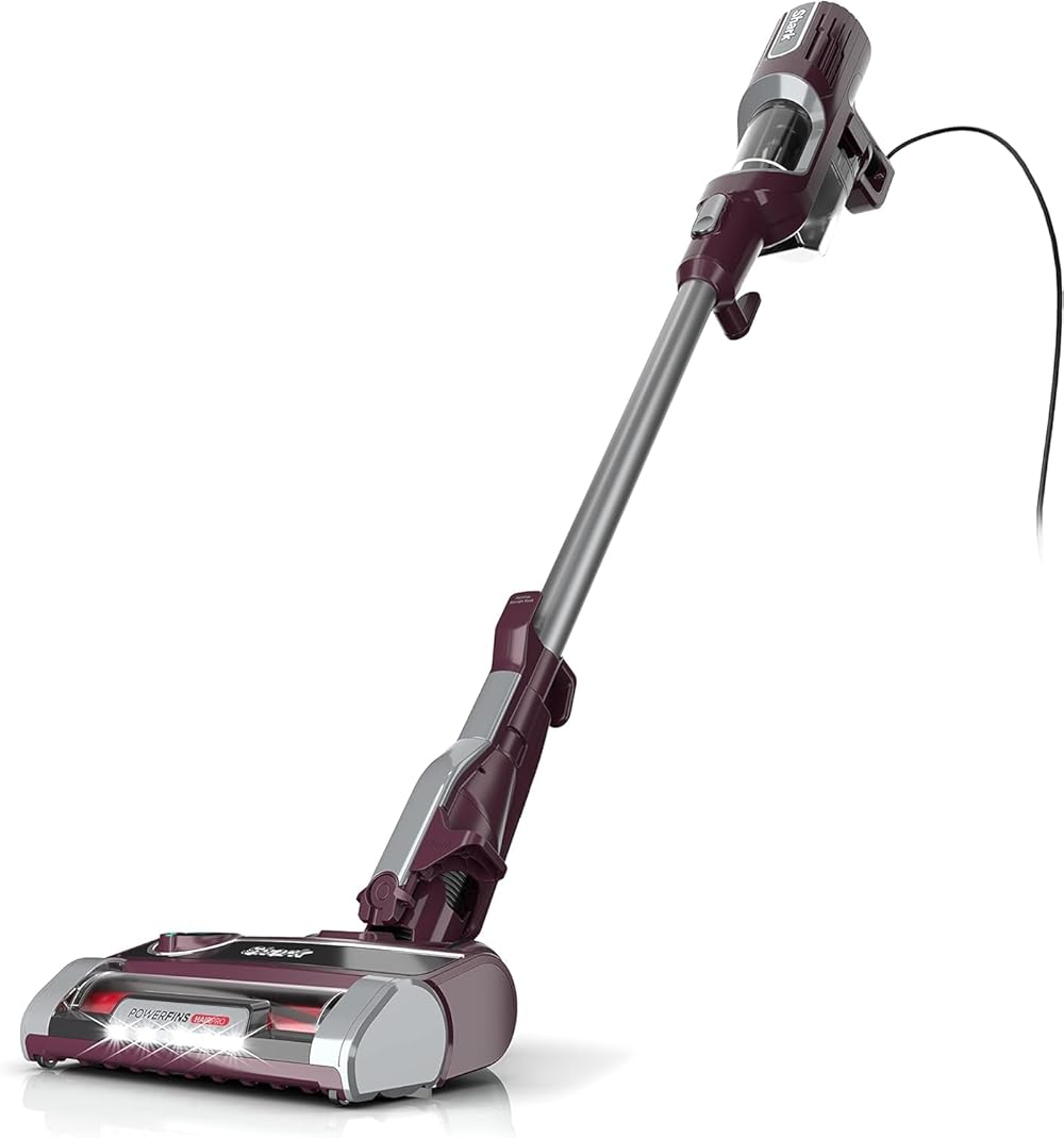 HZ702 Ultralight Corded Stick Vacuum with, Wine Purple, 0.37 Litre - PowerFins HairPro Odor Neutralizer Technology, Red