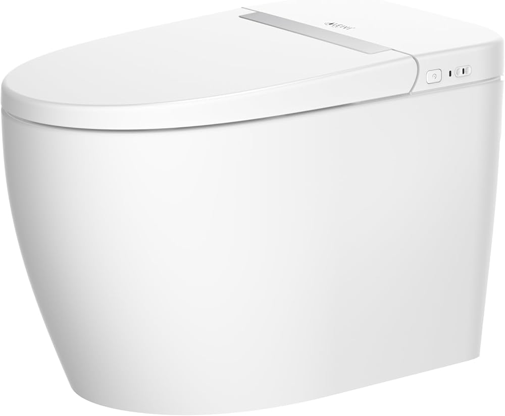 Smart Toilet with Built-in Heated Seat, Tankless Toilet with Auto Flushing, Adjustable Seat Temp, Flush Remote Control, Elongated