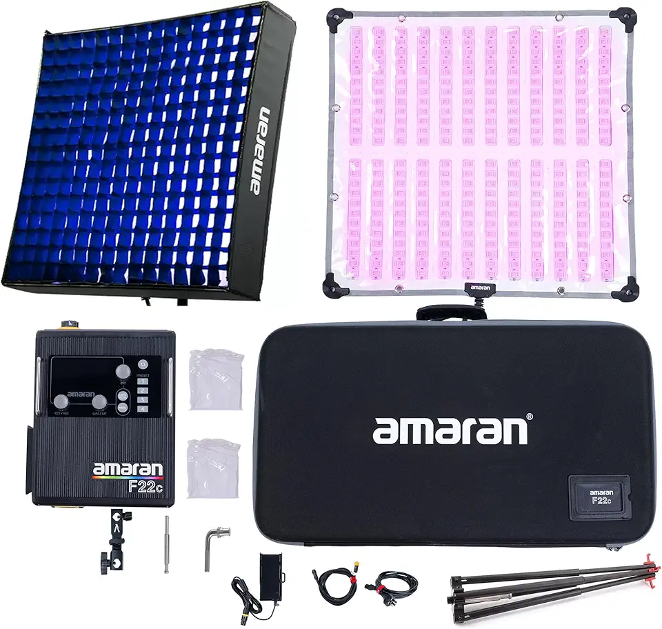 Aputure Amaran F22c 200W RGBWW Flexible LED Mat with Honeycomb Grid CRI 95+ CCT 2500K to 7500K Support Sidus Link App Control Built-in 15 Lighting FX