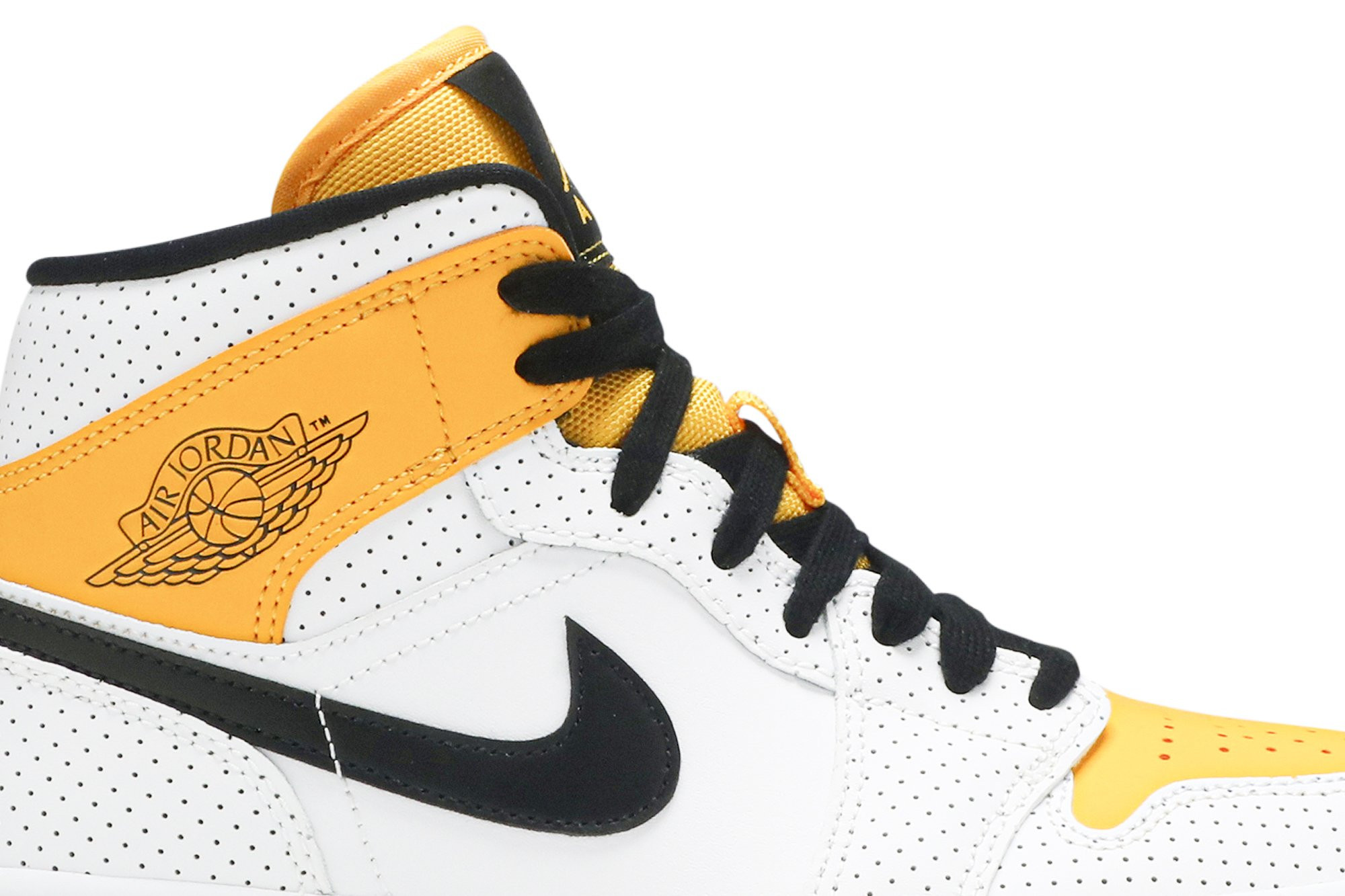 Wmns Air Jordan 1 Mid 'Perforated - White University Gold' BQ6472-107