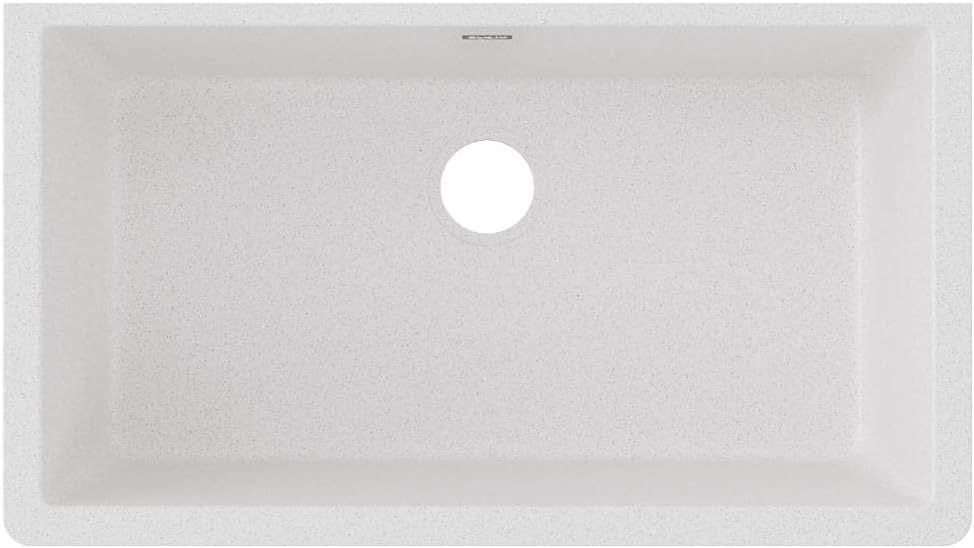 Elkay Quartz Classic ELGRU13322WH0 White Single Bowl Undermount Sink