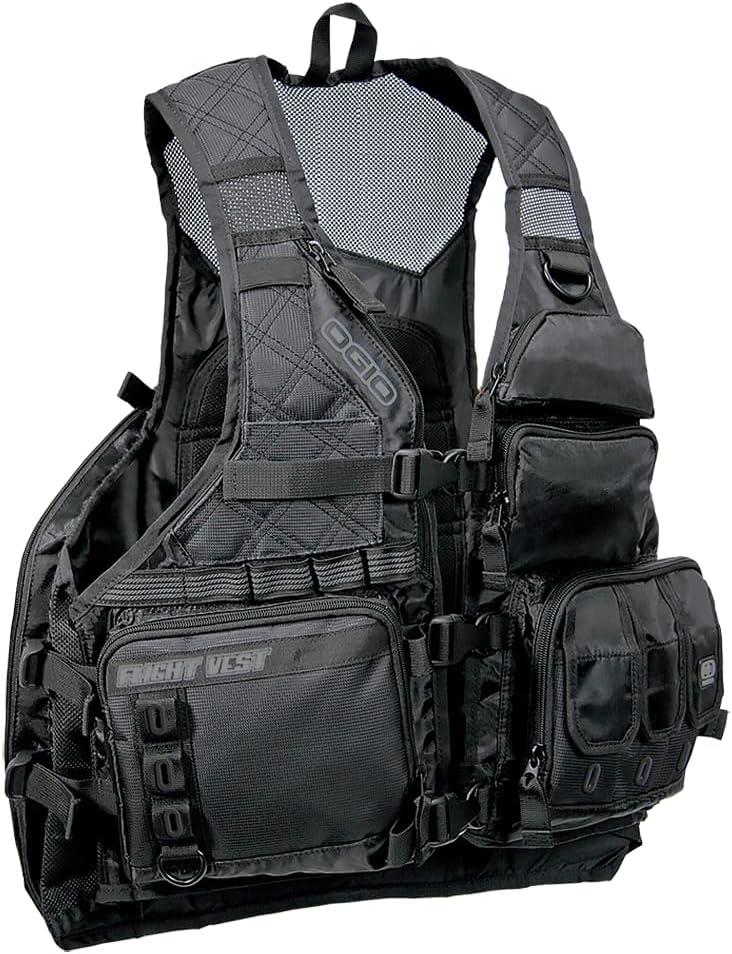 OGIO Unisex Adult Motorcycle Stealth Black Utility Flight Vest, Black