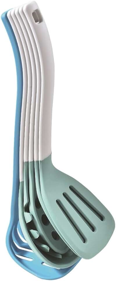 Heat Resistant Soup Spoon Brush Ladle Silicone Non Stick Spatula Spoon Kitchen Tools Cooking Utensil Set(D)