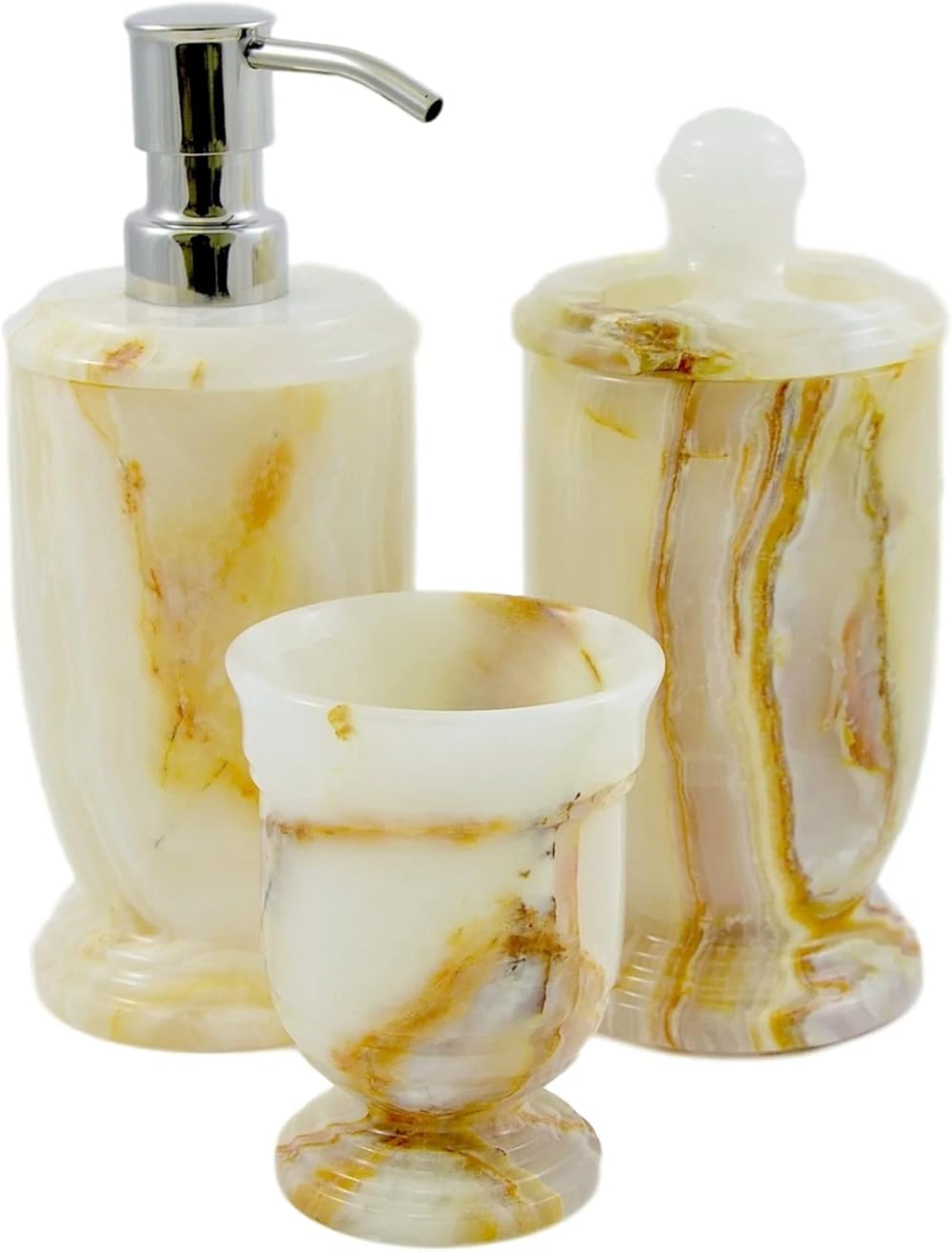 White Onyx 3-Piece Bathroom Accessory Set