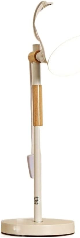 Modern E27 Solid Wood Desk Lamp, Bedroom Bedside Lantern, Creative Swing Arm Wooden Desk Light, Adjustable Design Iron Table Lamp, Bedroom Bedside Night Lantern Decor (Color : White)