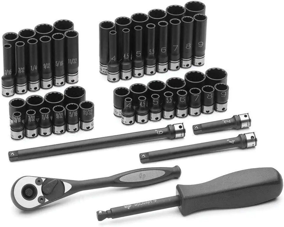 Grey Pneumatic Corp - 1/4 Dr. 53Pc Fract. Metric Duo-Socket Set - 12 (89253CRD)