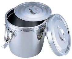 Endo Shoji ASY09014 Vacuum Storage Container, Silver, 4.9 gal (14 L), Commercial Use, Double Soup Can (with Hooks)