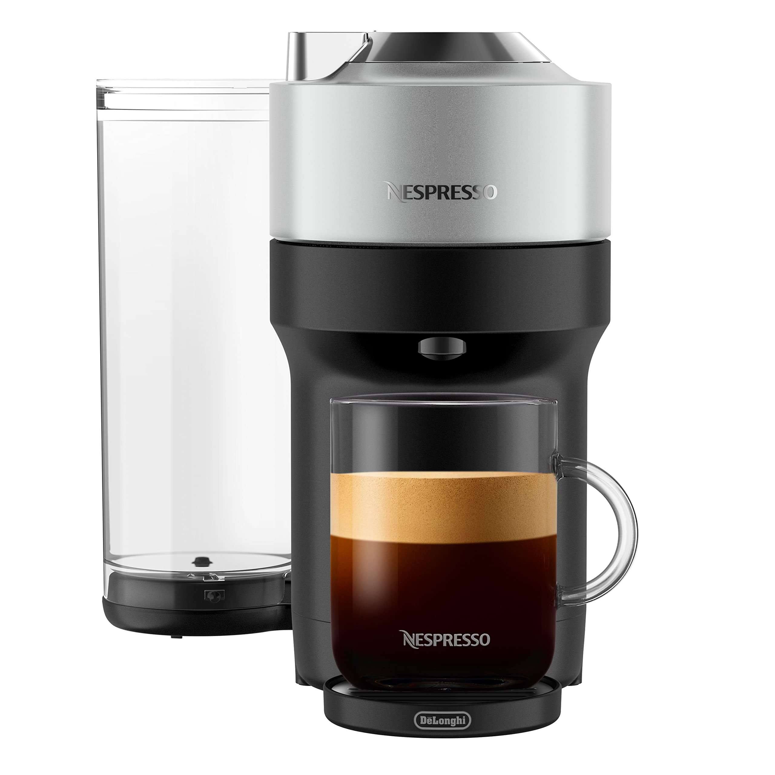 Nespresso Vertuo Pop+ Deluxe Coffee and Espresso Machine by De Longhi, Silver