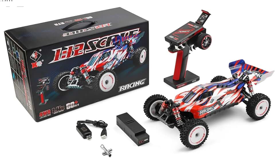 WLtoys xks 124008 60KM/H RC Car with 3S Battery Professional 1:12 Racing Car 4WD Brushless Electric High Speed Drift Remote Control Toys-3B(1300mAh)