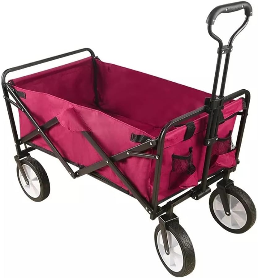 Outdoor Portable Camper Folding Shopping Cart Stall Trolley Box Trailer Autumn Picnic Garden Tool Cart, 90*35*59cm