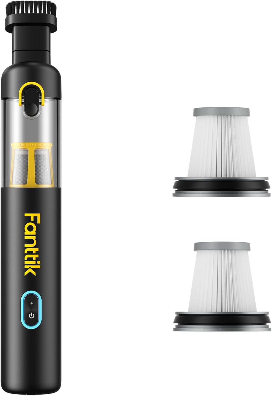 Fanttik Slim V8 Apex Car Vacuum, 19000PA High Power, 4 in 1 Portable Mini Vacuum 2-Pack Replacement HEPA Filter