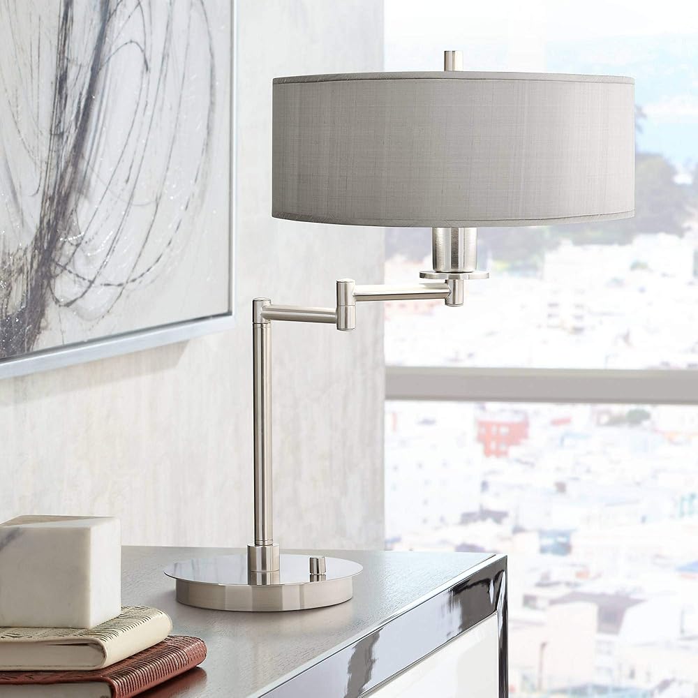 Possini Euro Design Modern Swing Arm Desk Table Lamp 20 1/2