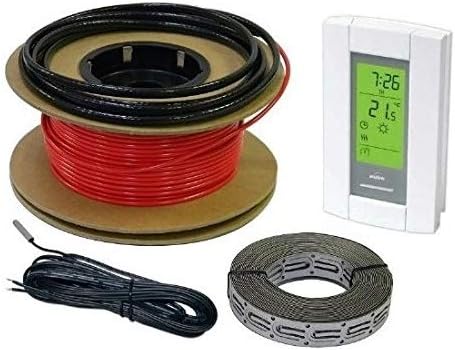 30 sqft Cable Set, Electric Radiant In-Floor Heat Heating Cable Warming System, 120V, 120ft long, with Digital 7-day Programmable Floor Sensing Thermostat