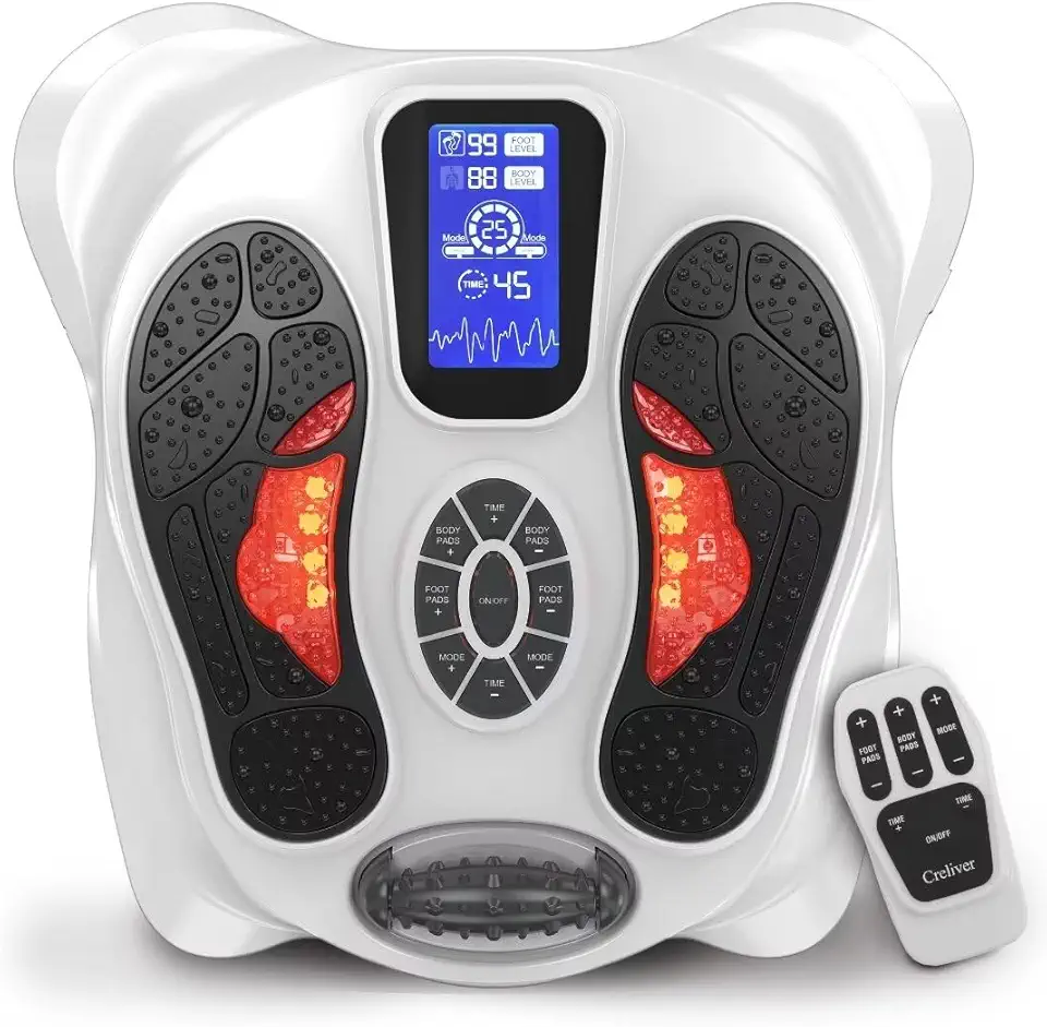 Creliver EMS Foot Massager for Neuropathy - TENS Unit Muscle Stimulator with 25 Modes, Neuropathy Foot Massager for Circulation and Pain Relief, Foot Stimulator Plus with Remote, Physical Therapy FSA