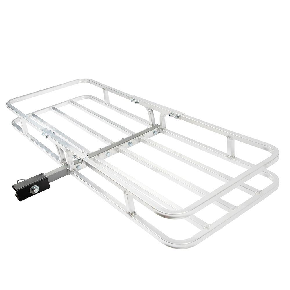 Erickson Steel Hitch-Mounted Cargo Basket Carrier, 17.75-in x 51-in x 4-in Inside, Fits 1.25-in and 2-in Receiver