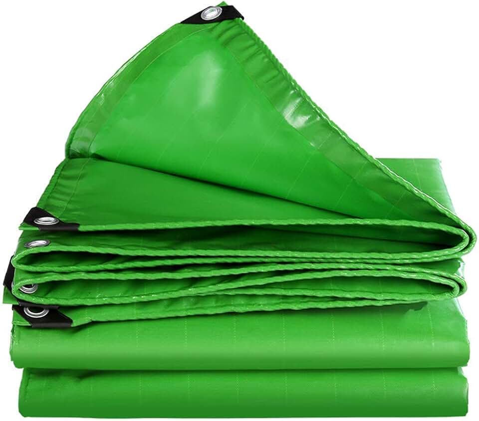 Tarpaulin Anti-UV Dust-Proof Swimming Pool Cover Edge Reinforcement and Eyelet Homemade Waterslide Outdoor Camping Shed, 4 Colors, 13 Sizes (Color : Green, Size : 3x4m)