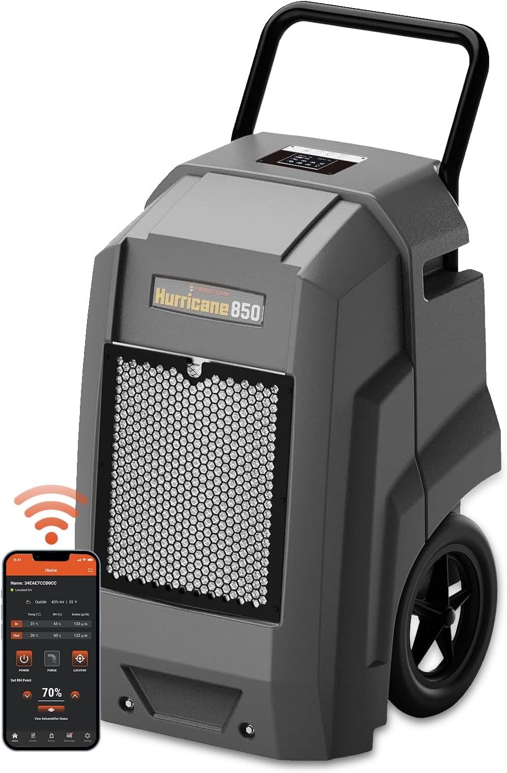 Abestorm 180 Pints Commercial Dehumidifier with Smart WiFi Industrial Dehumidifier Pump Drain Hose, for Basements, Garages, Job Sites, 5 Years, Gray