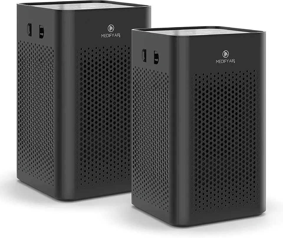 Medify MA-25 Air Purifier with True HEPA H13 Filter | 825 ft² Coverage in 1hr for Allergens, Smoke, Wildfires, Odors, Pollen, Pet Dander | Quiet 99.9% Removal to 0.1 Microns | Black, 2-Pack