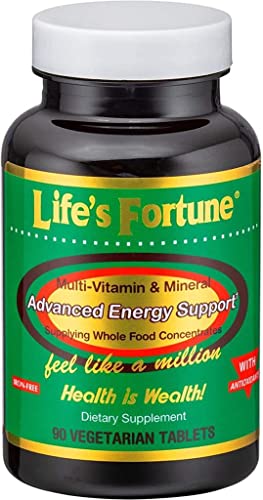 Life's Fortune Multi-Vitamin & Mineral All Natural Energy Source Supplying Whole Food Concentrates - 90 Tabs