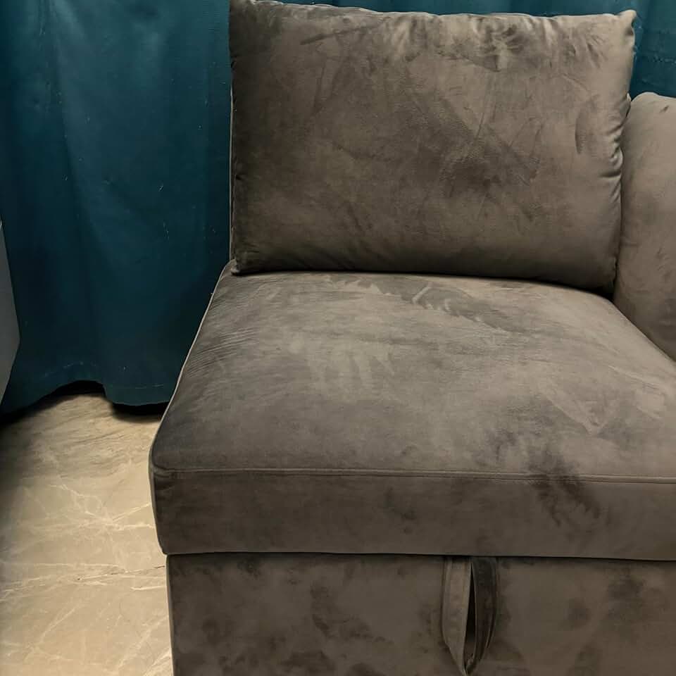 Single Seat Module with Storage for Modular Sectional Sofa Couch, Middle Module Seat, Modular Sofa Sectional Couch Cube Seat, Dark Grey