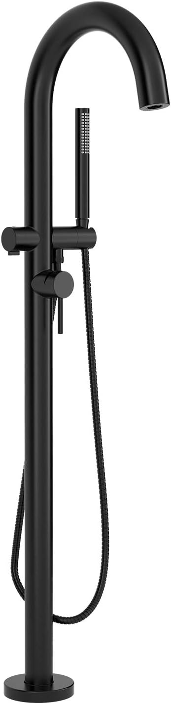 American Standard T064951.243 Contemporary Round Freestanding Tub Filler for Flash Rough-in Valve, Matte Black