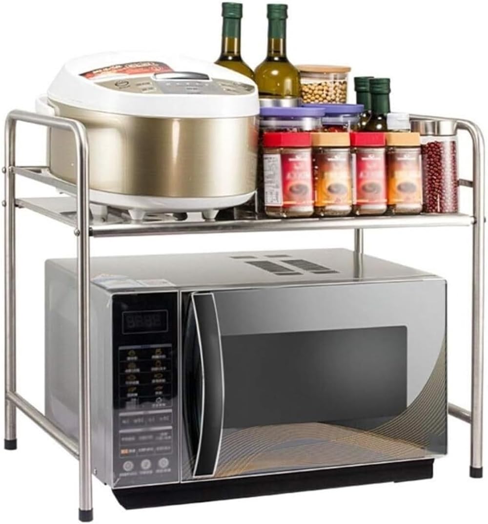 Microwave Stand Microwave Oven Rack Stainless Steel Microwave Oven Rack Kitchen Countertop Storage Rack Oven Rack Microwave Stand Shelf Shelves Microwave Rack Microwave Oven Stand (Color : A, Size