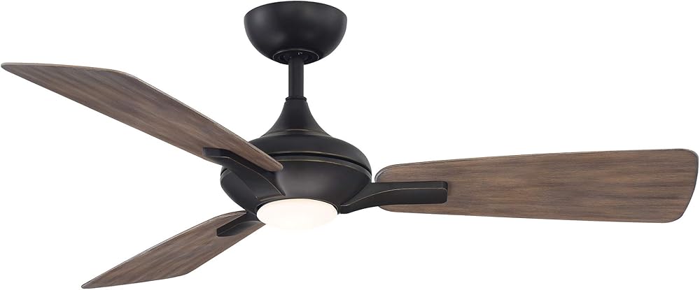 Mykonos Smart Indoor and Outdoor 3-Blade Ceiling Fan 52in Oil Rubbed Bronze Barn Wood with 3000K LED Light Kit and Remote Control works with Alexa, Google Assistant, Samsung Things, and iOS or Android App