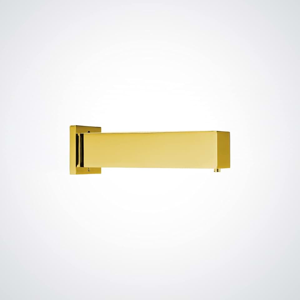 Deauville Commercial Square Shaped Sensor Soap Dispenser - FS1147 Contemporary Style Wall Mount Solid Brass Sensor Soap Dispenser - Shiny Gold Finish
