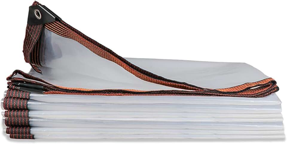 Poly Tarpaulin 5x9m, Tarpaulin Waterproof Heavy Duty Patio, Clear Waterproof Tarp, with Grommets and Reinforced Edges, Multipurpose Cover or Great Tent for Gardening Camping Travel