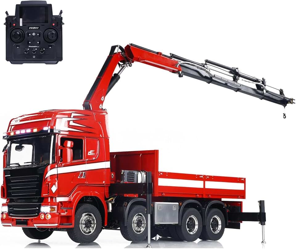 1/14 8X8 Metal Hydraulic RC Crane Car R620 3-Speed Transmission Tractor Truck Bucket Motor Servo ESC Radio Control Truck Model