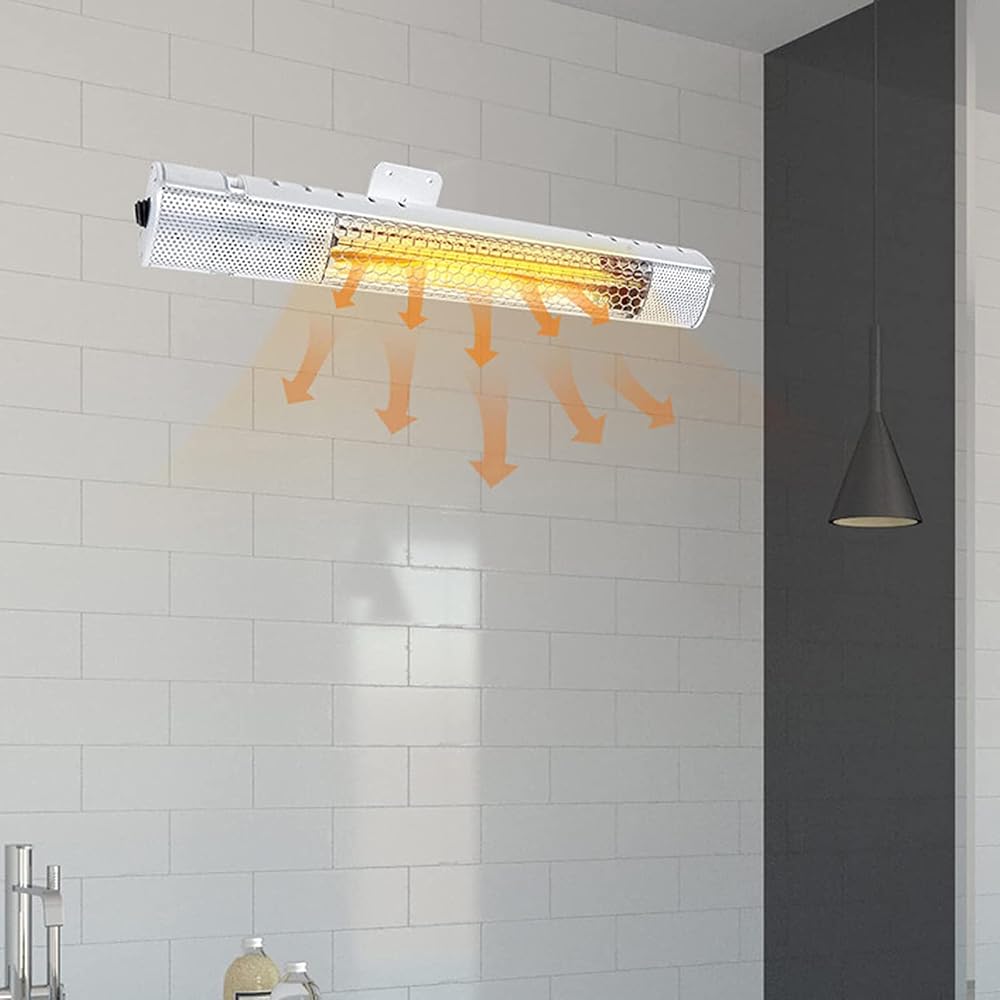 1500W Indoor/Outdoor Ceiling Electric Patio Heater, Wall Mounted Heater Space Heater, IP65 Waterproof, Electric Infrared Heater