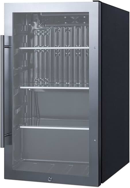 Summit Appliance SPR488BOSADA Shallow Depth Indoor/Outdoor Beverage Cooler, ADA Compliant, Built-in Capable, Weatherproof Design, 17