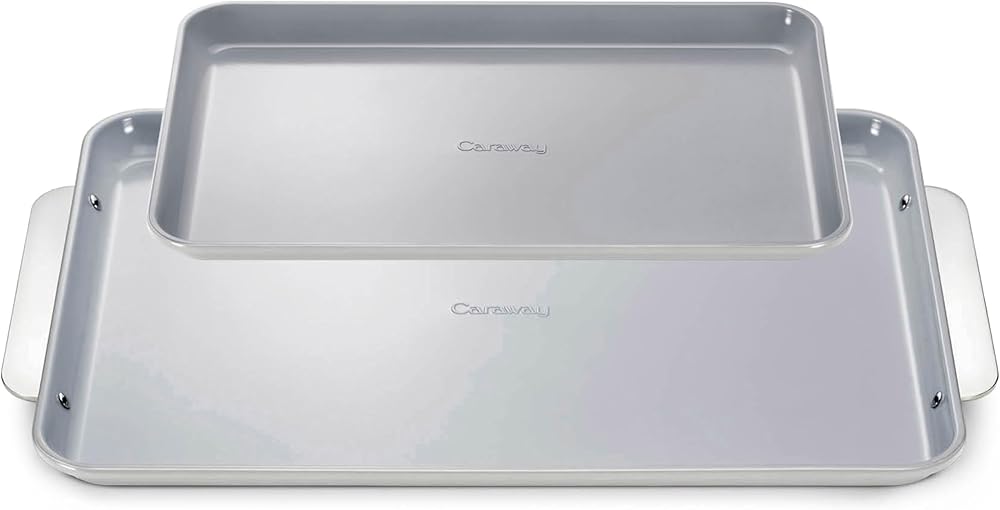 Caraway Non-Stick Ceramic Baking Sheet Duo - Naturally Slick Ceramic Coating - Non-Toxic, PTFE & PFOA Free - 18 x 13