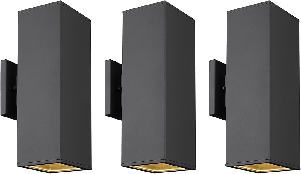 Outdoor Wall Lights, 3 Pack Modern Outdoor Wall Sconces Aluminum Waterproof, 13