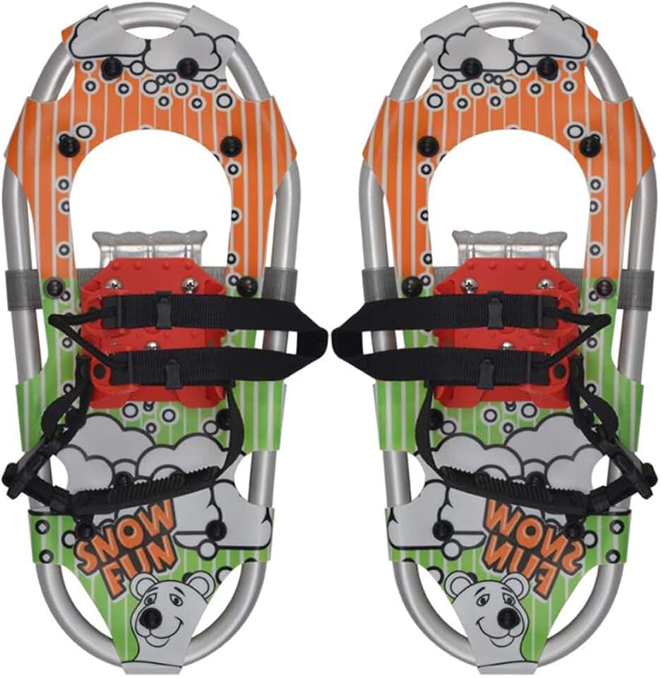 Kids Snowshoe, Lightweight Aluminum Alloy All Terrain Snow Shoes with Adjustable Bindings for Boys and Girls up to 100lbs