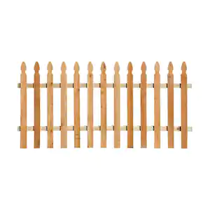 Outdoor Essentials 3-1/2 ft. x 8 ft. Western Red Cedar Spaced Picket French Gothic Fence Panel Kit