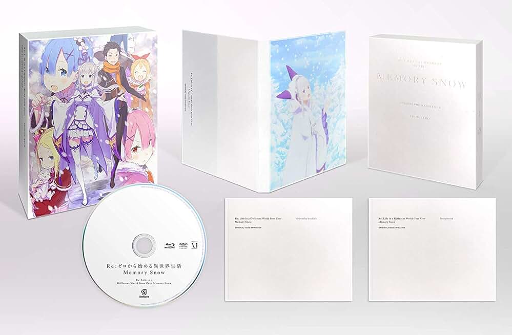 Re: Different World Life Starting from Zero Memory Snow Limited Edition (Character Design, Kuta Sakai Drawn With A3 Snow Metallic Poster) [Blu-ray] JAPANESE EDITION
