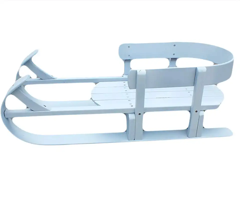 Infant sled for Snow, Wood Toddler to-Boggan Children ski Solid Wooden Sleigh Sledge Grass Skiing for Kids-A