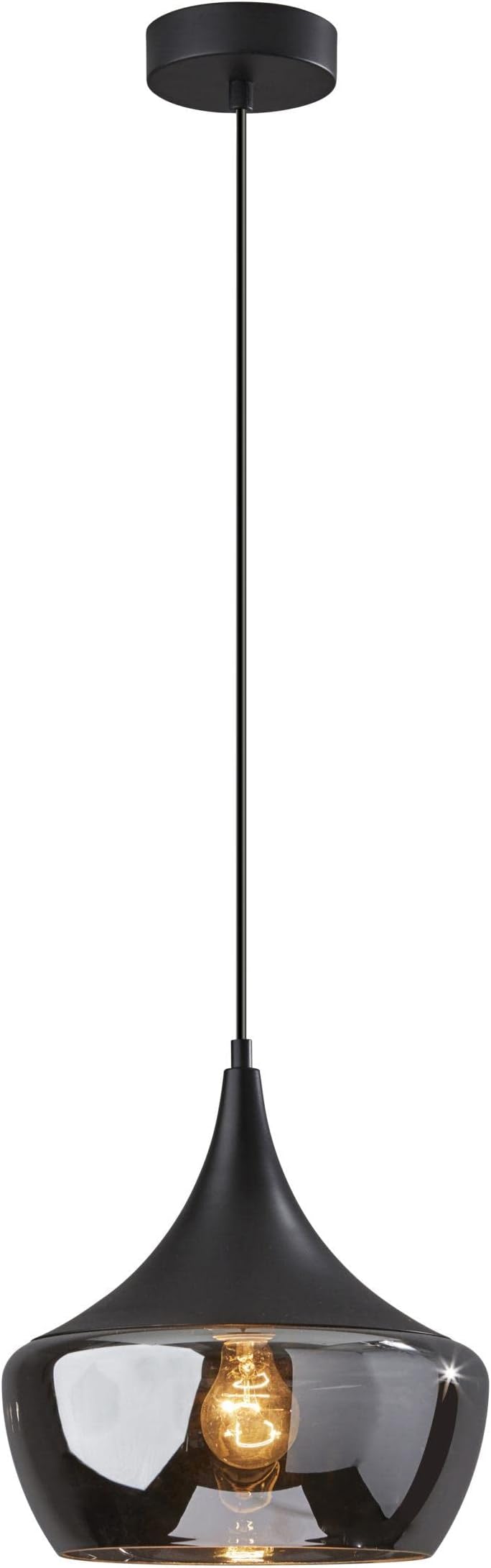 Adesso Home 2141-01 Transitional Pendant from Eliza Collection in Black Finish, 12.00 inches