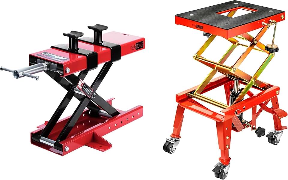 VIVOHOME Steel Motorcycle ATV Scissor Lift Jack Crank Hoist Stand with Steel Motorcycle ATV Scissor Lift Jack Crank Hoist Stand