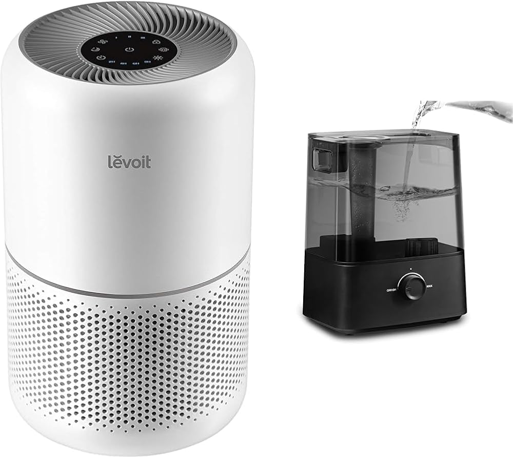 LEVOIT Air Purifier for Home Allergies Pets Hair in Bedroom, Covers Up to 1095 ft² & 6L Extra Large Humidifier for Bedroom Large Room Home, Cool Mist Last 60-Hour, Top Fill