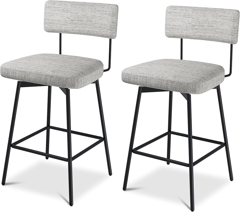 Swivel Counter Height Bar Stools Set of 2, 27.4