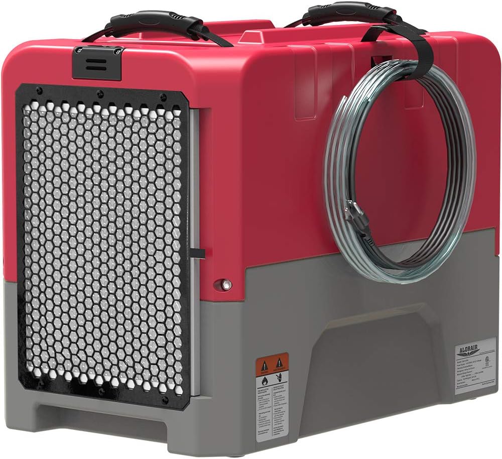 ALORAIR Commercial Dehumidifier with Pump Drain Hose, 180 Pint Large Capacity Crawl Space Dehumidifier for Water Damage Restoration, Basements Warehouse & Job Sites, 5 Years Limited Warranty, Red