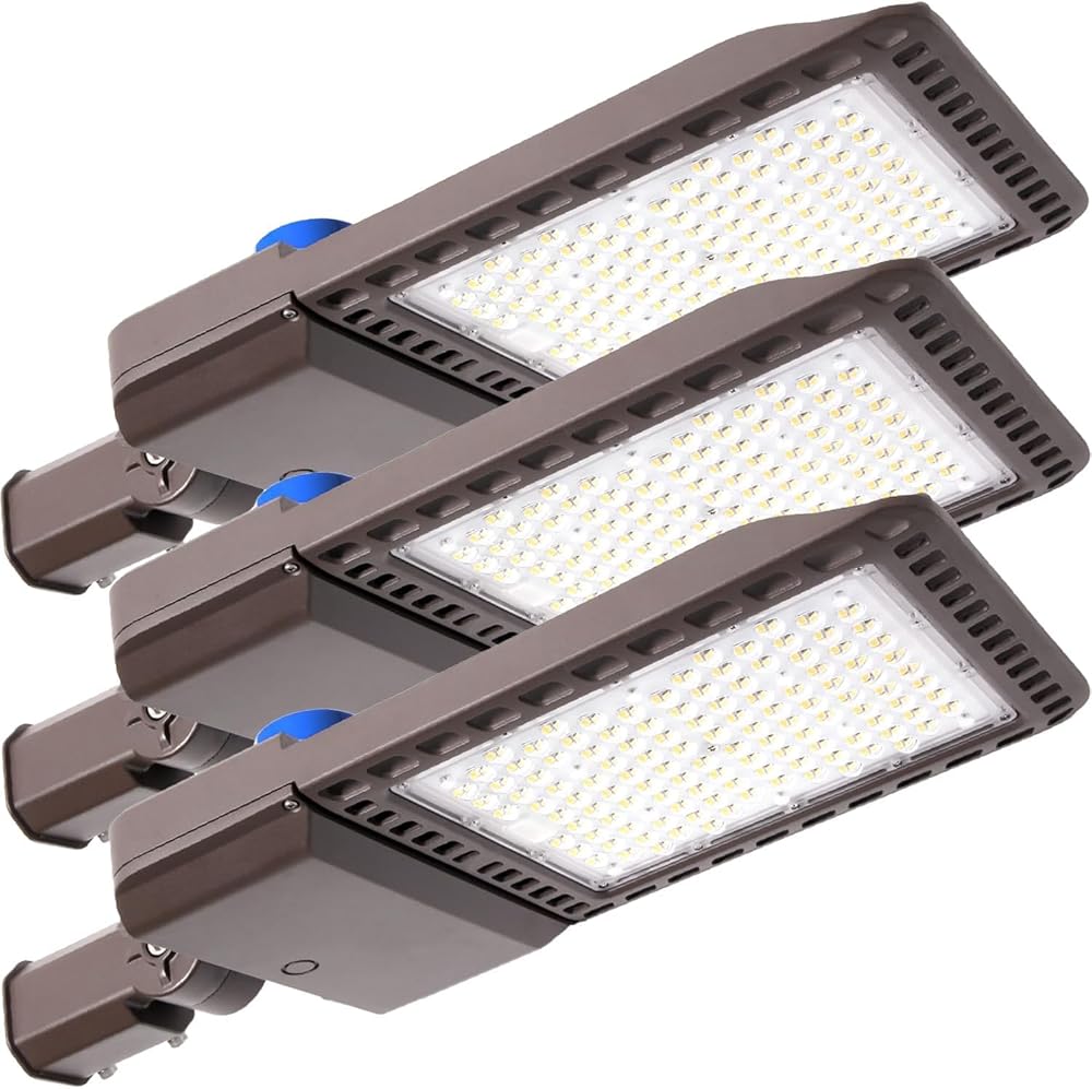 300W LED Parking Lot Light Outdoor 42000LM Bright Dusk to Dawn Flood Lights for Street 5500K 100-277V Commercial Security IP65 Waterproof Exterior Lighting Yard Driveway Garage Park 3 Pack