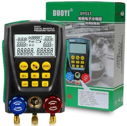 DY517 HVAC Vacuum Pressure Leakage Temperature Digital Manifold for air Conditioning, Refrigeration Systems and Heat Pumps
